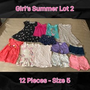 Girls Summer Clothes Lot 2; 12 Pieces - Size 5